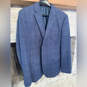 Johnston&Murphy 2-Button Men’s Blazer Medium Blue Plaid Worn Once